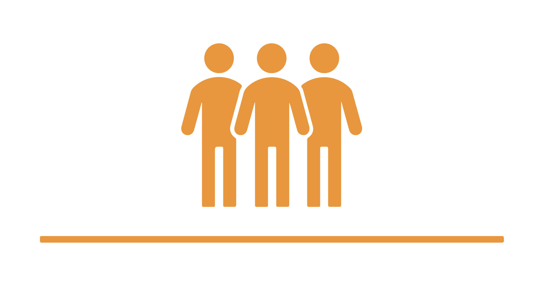 Illustration of three orange people