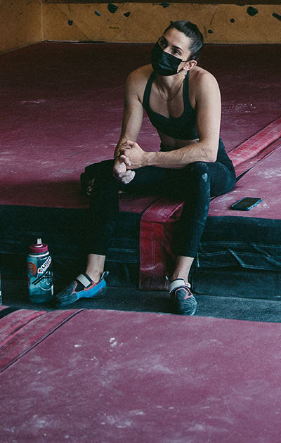 Kyra sitting in gym
