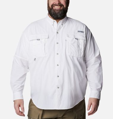 Columbia Men's PFG Bahama II Long Sleeve Shirt - Big - 4X - White