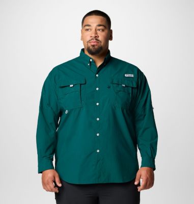 Columbia Men's PFG Bahama II Long Sleeve Shirt - Big - 4X - Green