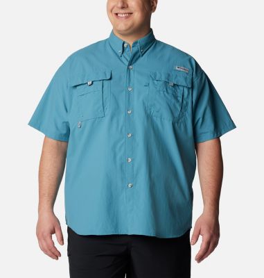 Columbia Men's PFG Bahama II Short Sleeve Shirt - Big - 3X - Blue