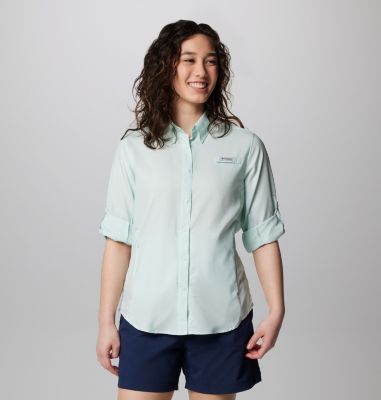 Columbia Women's PFG Tamiami II Long Sleeve Shirt - XS - Green