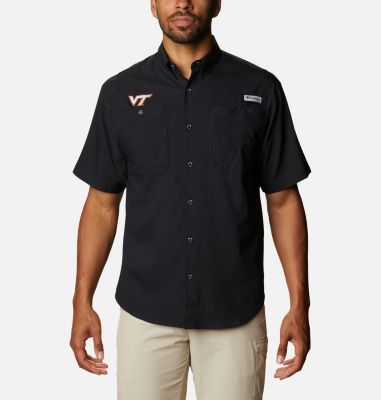 Columbia Men s Collegiate PFG Tamiami  Short Sleeve Shirt - Virginia Tech-