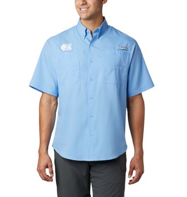 Columbia Men's Collegiate PFG Tamiami  Short Sleeve Shirt - North Carolina-