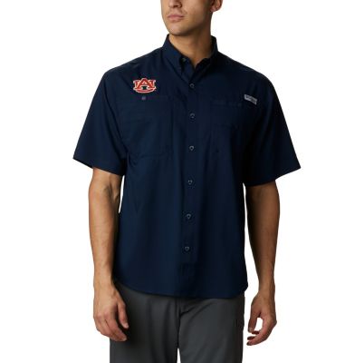 Columbia Men's Collegiate PFG Tamiami  Short Sleeve Shirt - Auburn-