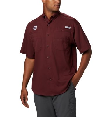 Columbia Men's Collegiate PFG Tamiami  Short Sleeve Shirt - Texas A & M-
