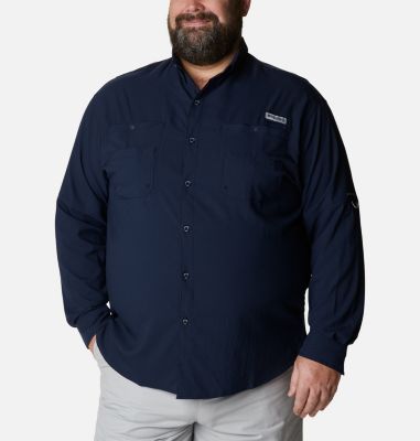 Columbia Men's PFG Tamiami II Long Sleeve Shirt - Big - 4X - Blue