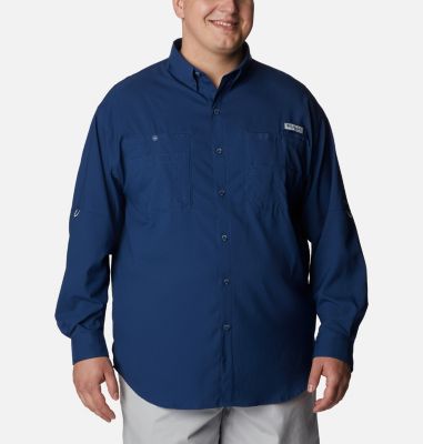 Columbia Men's PFG Tamiami II Long Sleeve Shirt - Big - 4X - Blue