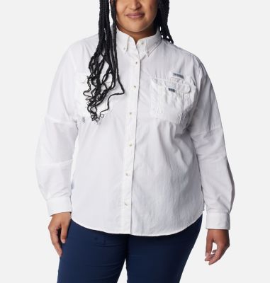 Columbia Women's PFG Bahama Long Sleeve - Plus Size - 2X - White