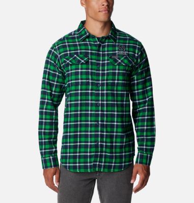 Columbia Men's Collegiate Flare Gun  Flannel Long Sleeve Shirt - Notre Dame-