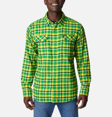 Columbia Men's Collegiate Flare Gun  Flannel Long Sleeve Shirt - Oregon-