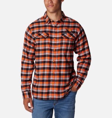 Columbia Men's Collegiate Flare Gun  Flannel Long Sleeve Shirt - Oregon State-