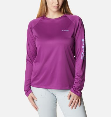 Columbia Women's PFG Tidal Tee II Long Sleeve Shirt - XL - Purple