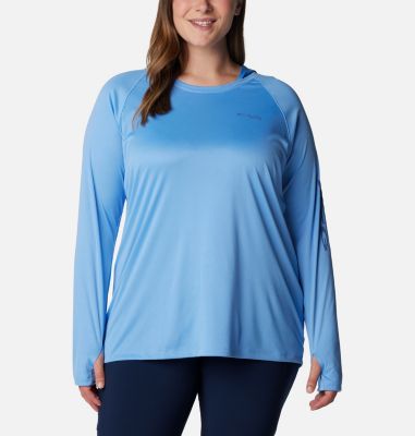 Columbia Women's PFG Tidal Tee Hoodie - Plus Size - 3X - Blue