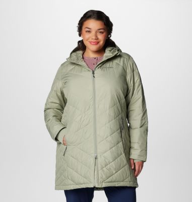 Columbia Women's Heavenly Long Hdd Jacket - 1X - Green  Safari