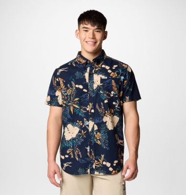 Columbia Men's Rapid Rivers  Printed Short Sleeve Shirt-