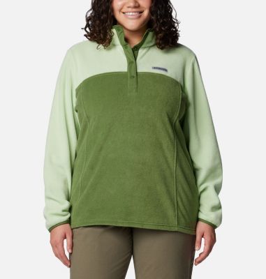 Columbia Women's Benton Springs 1/2 Snap Pullover - 3X - Green