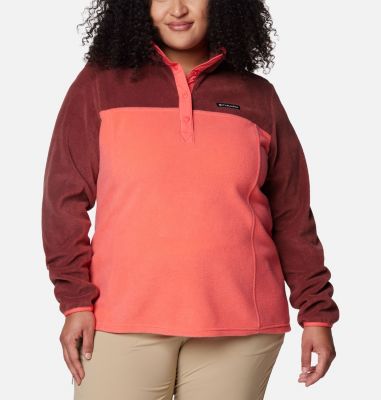 Columbia Women's Benton Springs 1/2 Snap Pullover - 2X - Red