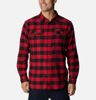 Columbia Men's Flare Gun Stretch Flannel Shirt - S - RedPlaid