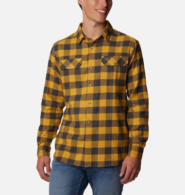 Columbia Men's Flare Gun Stretch Flannel Shirt - M - YellowPlaid