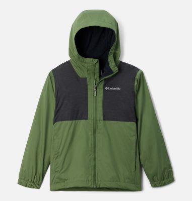 Columbia Boys' Rainy Trails Fleece Lined Jacket - L - Green
