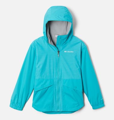 Columbia Girls' Rainy Trails Fleece Lined Jacket - L - Blue