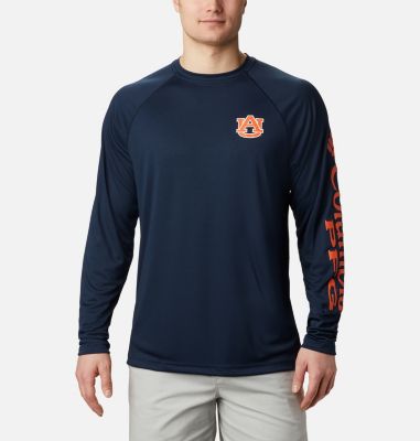 Columbia Men's Collegiate PFG Terminal Tackle  Long Sleeve Shirt - Auburn-