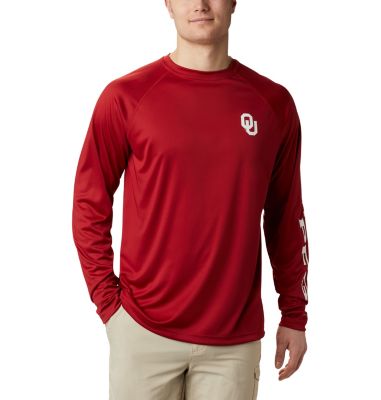 Columbia Men's Collegiate PFG Terminal Tackle  Long Sleeve Shirt - Oklahoma-