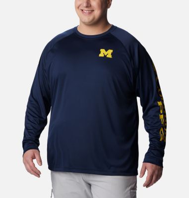 Columbia Men's Collegiate PFG Terminal Tackle  Long Sleeve Shirt - Big - Michigan-