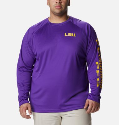 Columbia Men's Collegiate PFG Terminal Tackle  Long Sleeve Shirt - Big - LSU-