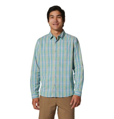 Mountain Hardwear Men's Big Cottonwood Long Sleeve Shirt - L - Blue