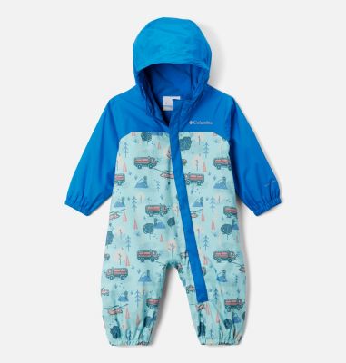 Columbia Infant Critter Jitters II Rain Suit - 3/6 - Blue  Spray