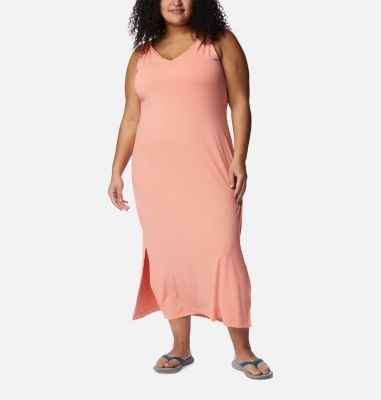Columbia Women's Chill River Midi Dress - Plus Size - 1X - Orange