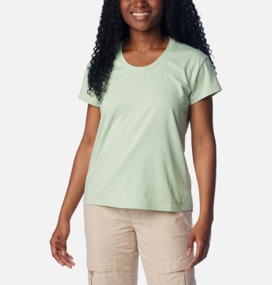 Columbia Women's Sun Trek T-Shirt - M - Green  Sage Leaf Heather