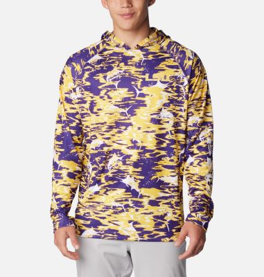 Columbia Men's Collegiate PFG Super Terminal Tackle  Hoodie - Louisiana-