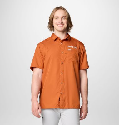 Columbia Men's Collegiate PFG Slack Tide  Camp Shirt - Texas-