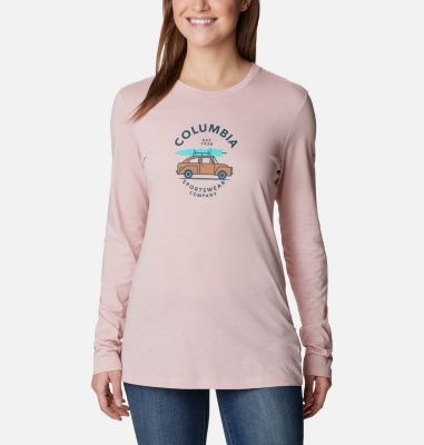 Columbia Women's Hidden Haven Long Sleeve T-Shirt - L - Pink