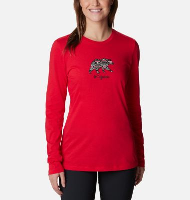 Columbia Women's Hidden Haven Long Sleeve T-Shirt - M - Red