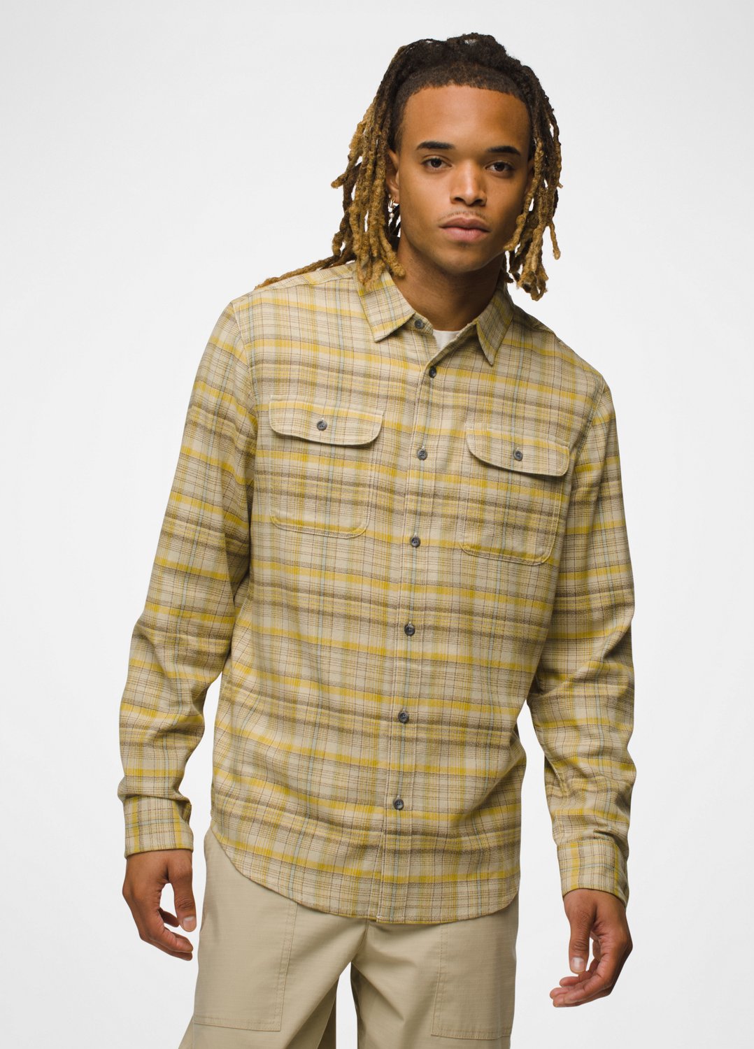 Mens prAna Edgewater Shirt - Sandstone