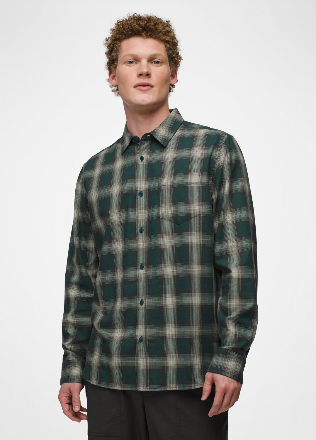 Mens prAna Los Feliz Flannel Shirt - Wilderness