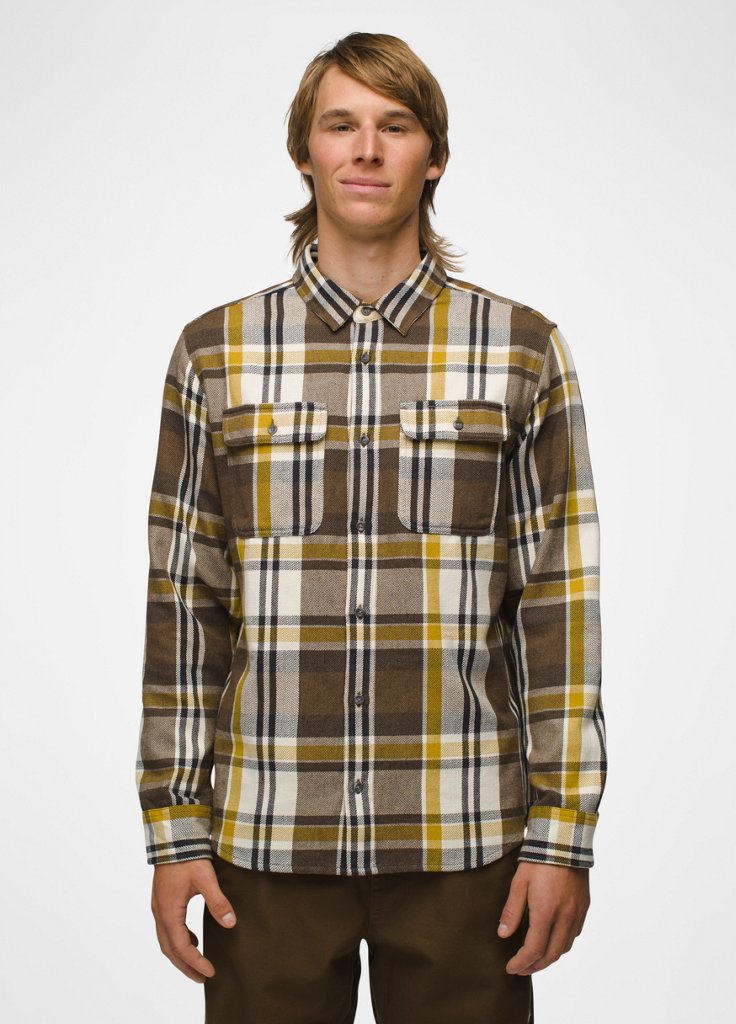 Mens prAna Westbrook Flannel Shirt - Rich Earth