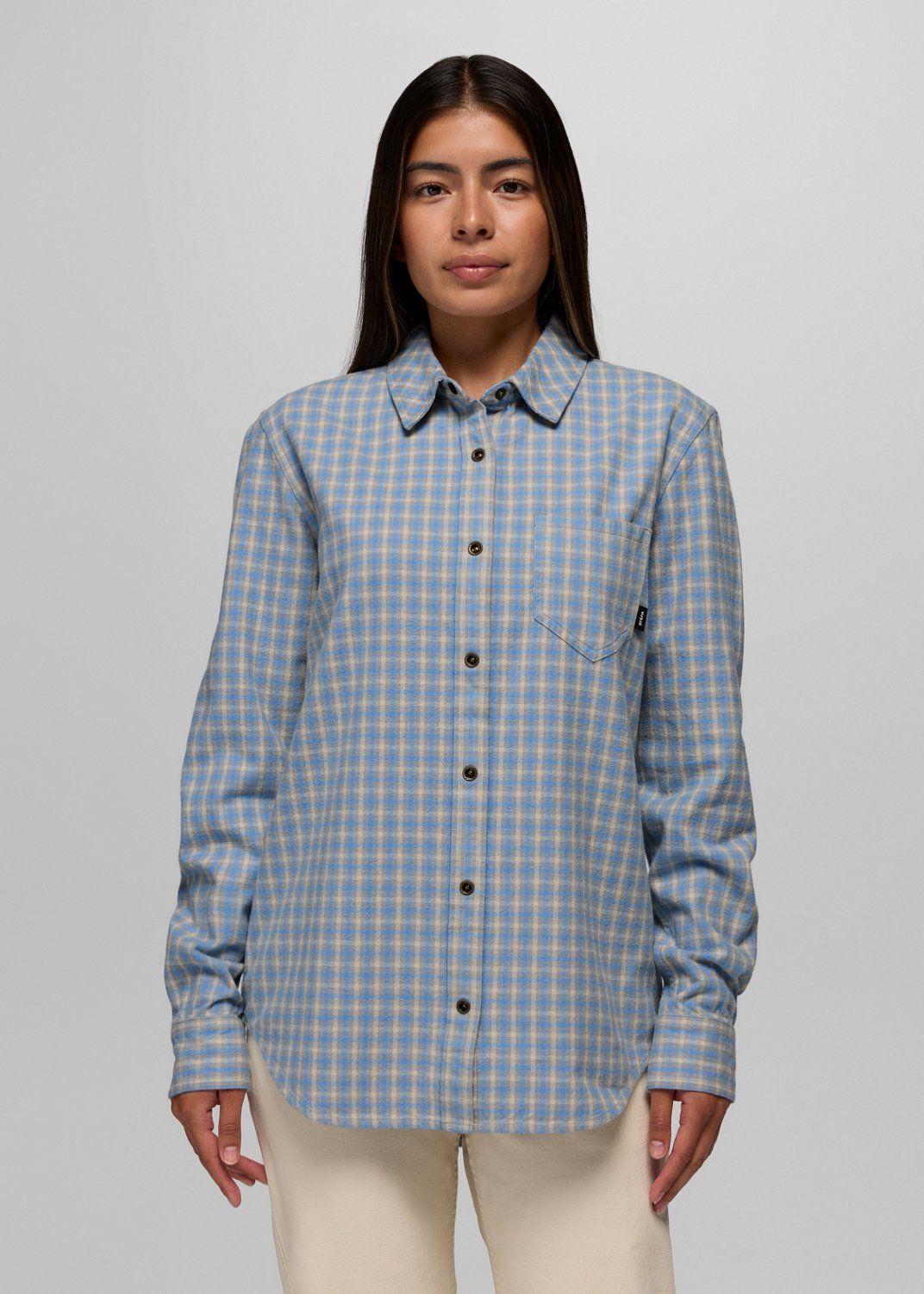 Womens prAna Golden Canyon Flannel - Blue Vibes
