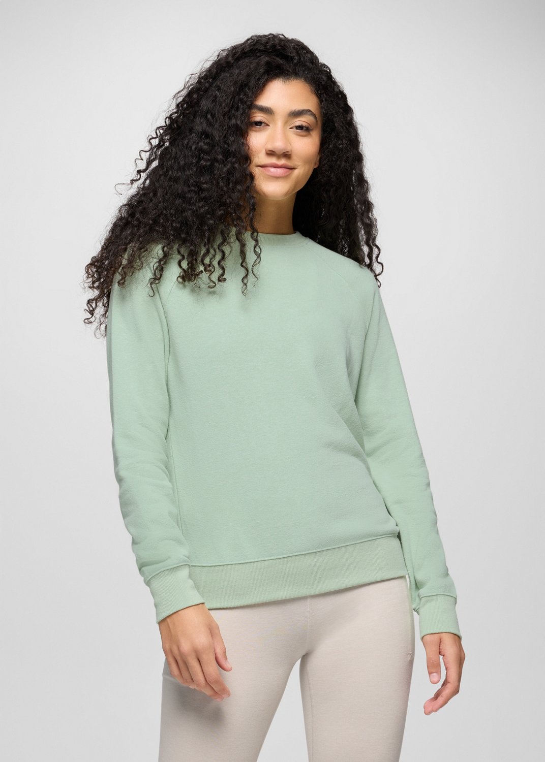 Womens prAna Cozy Up Sweatshirt - Bio Mint Heather