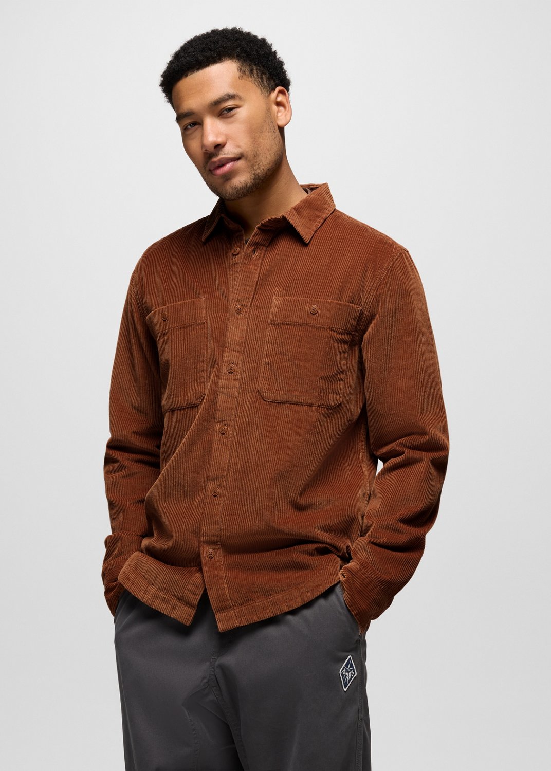 Mens prAna Ridgecrest Long Sleeve - Tawny