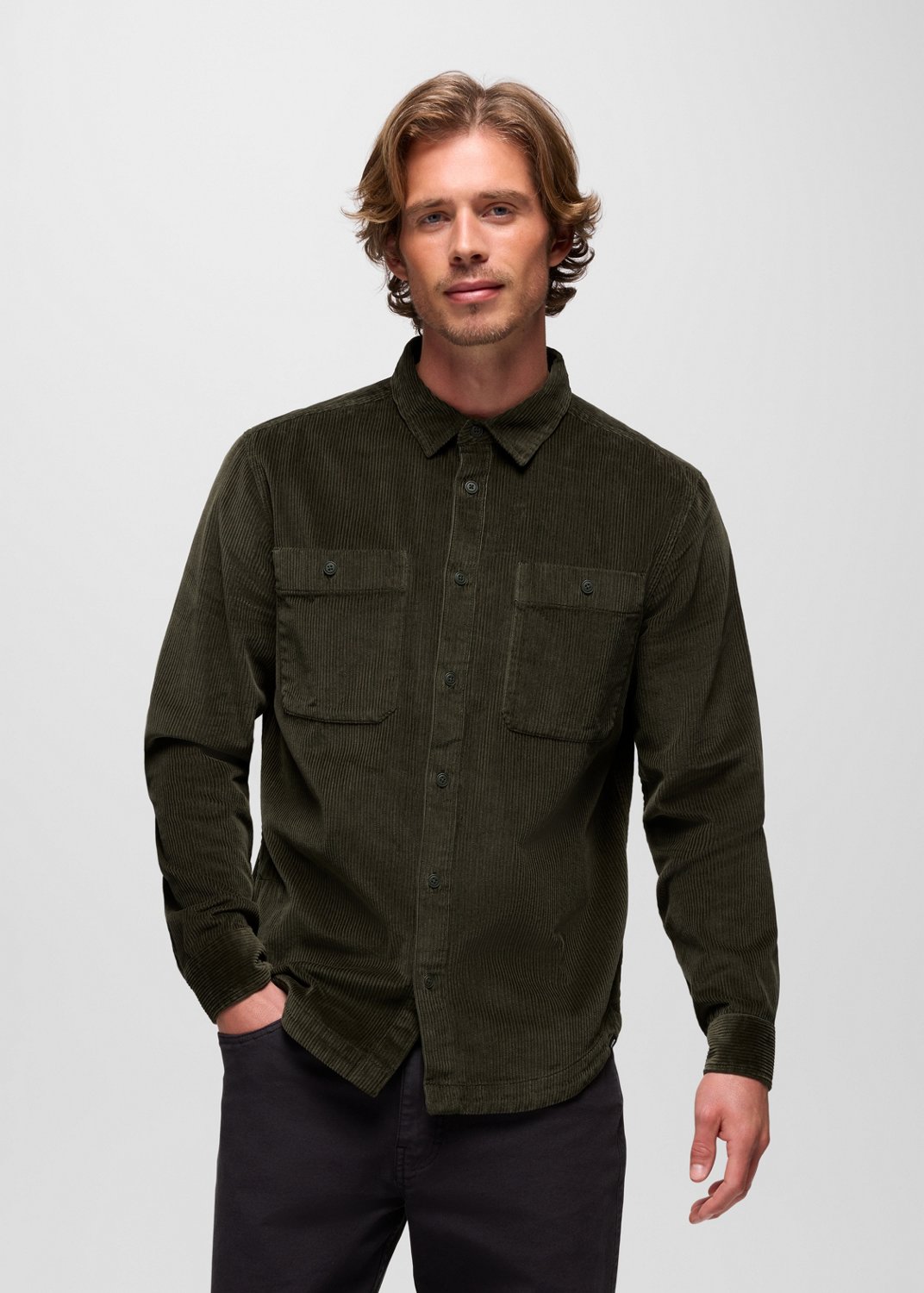 Mens prAna Ridgecrest Long Sleeve - Nori