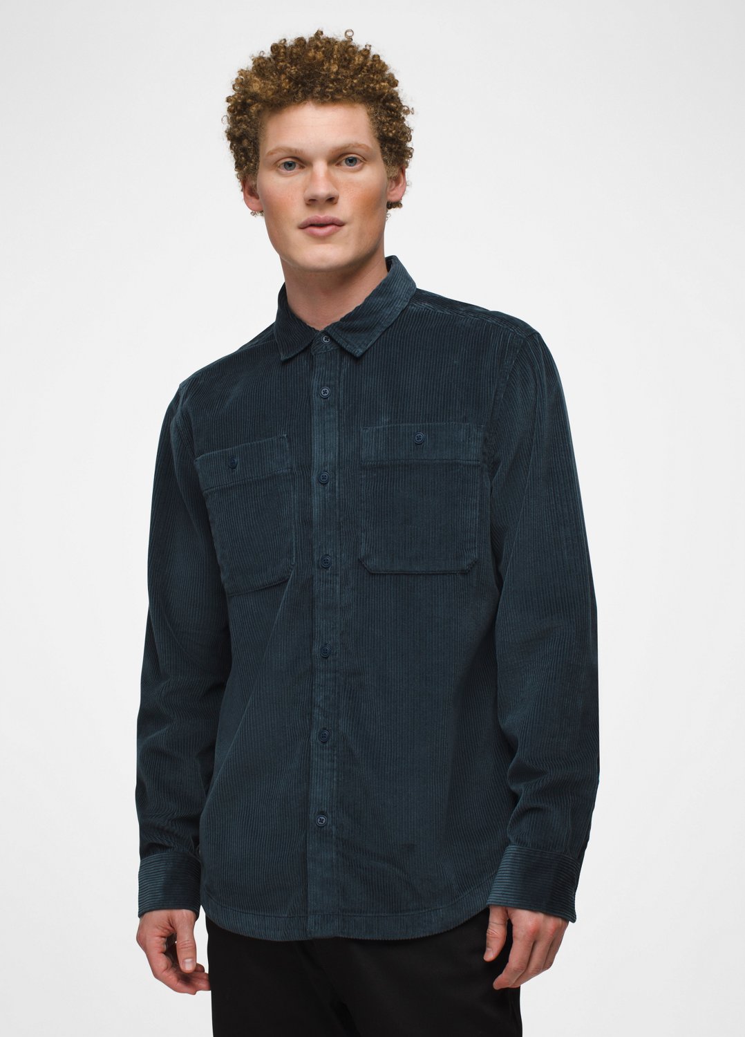 Mens prAna Ridgecrest Long Sleeve - Stormy Night