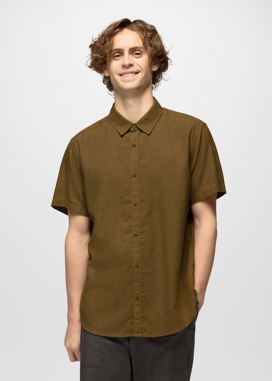 Mens prAna Lindores Shirt - Retro Olive