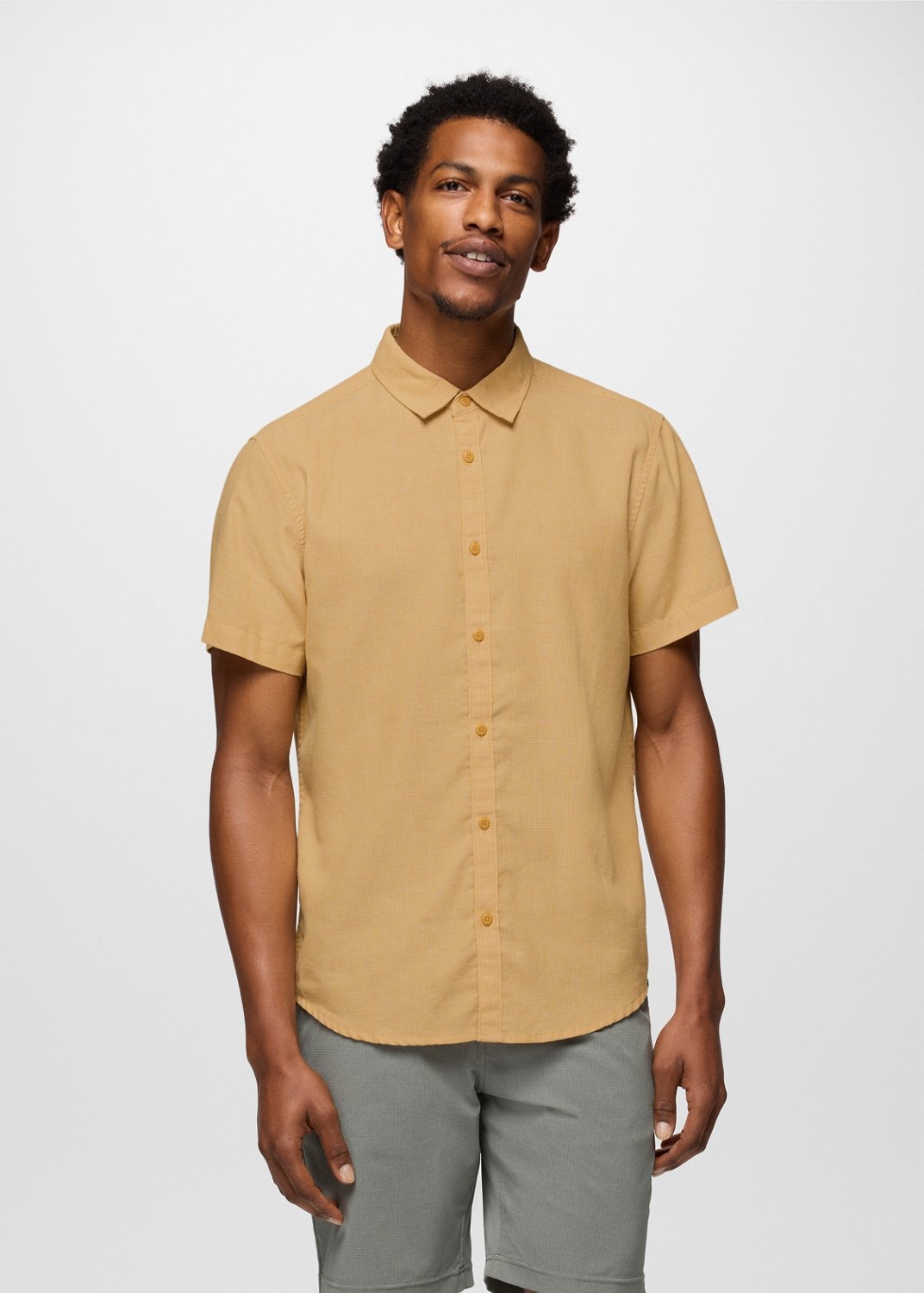 Mens prAna Lindores Shirt - Pollen