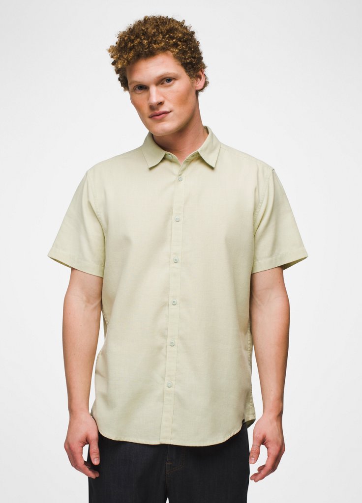 Mens prAna Lindores Shirt - Pale Aloe