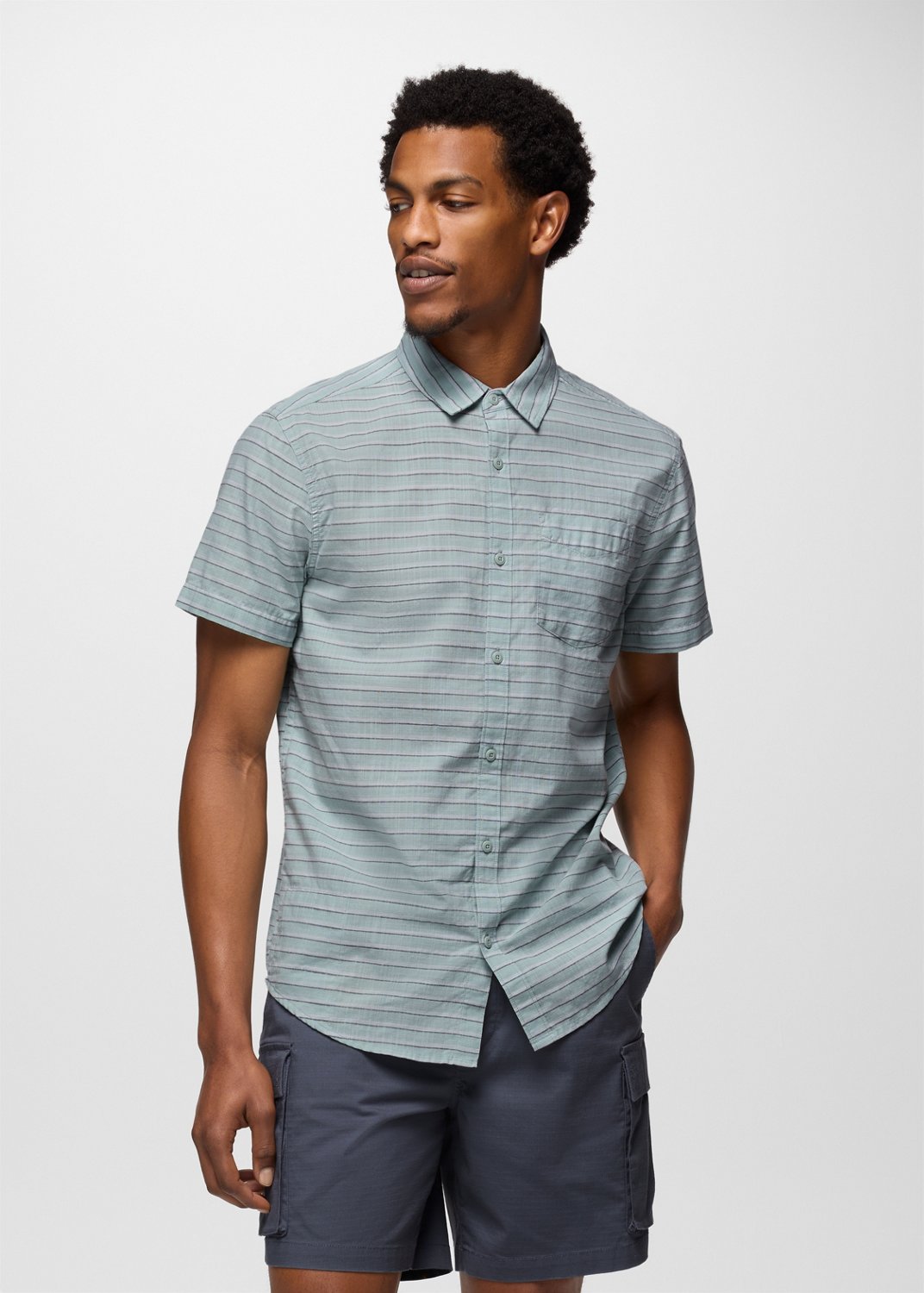 Mens prAna Groveland Shirt - Saltwater